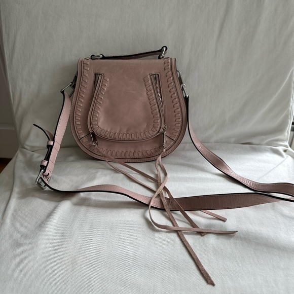 Rebecca Minkoff pink leather saddle bag crossbody - Picture 2 of 4
